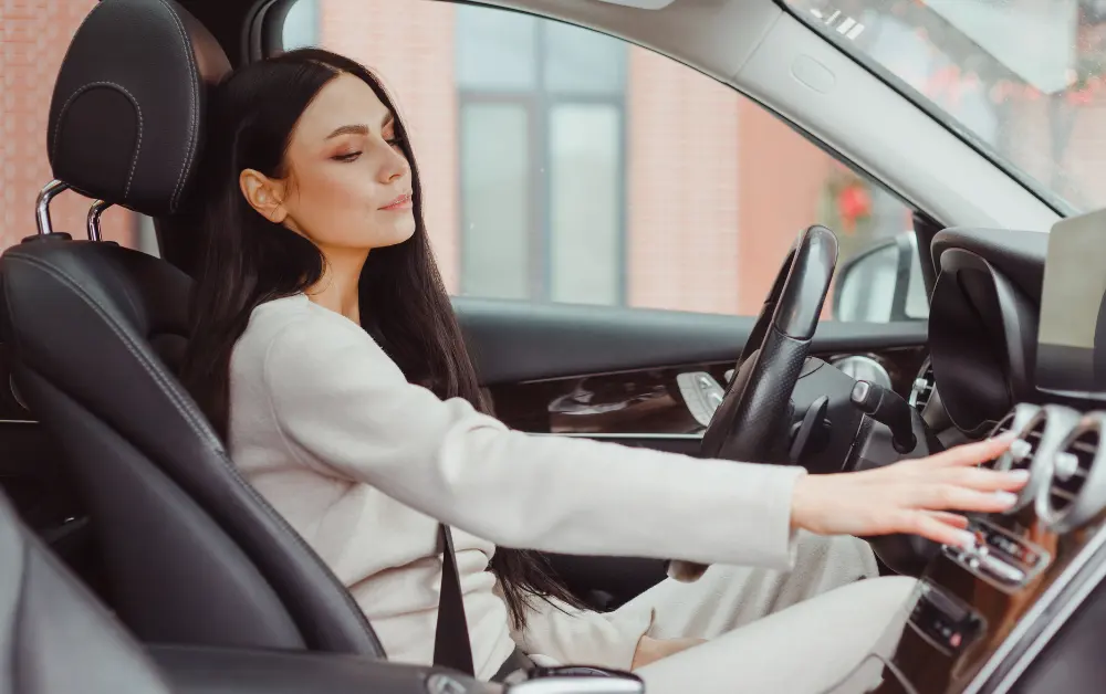 lady in the car