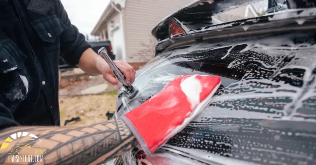 car cleaning with clay mitt