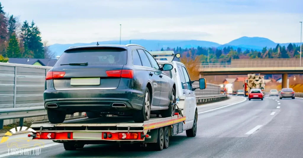 tow car on the road