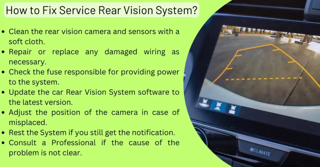 How to Fix Service Rear Vision System?