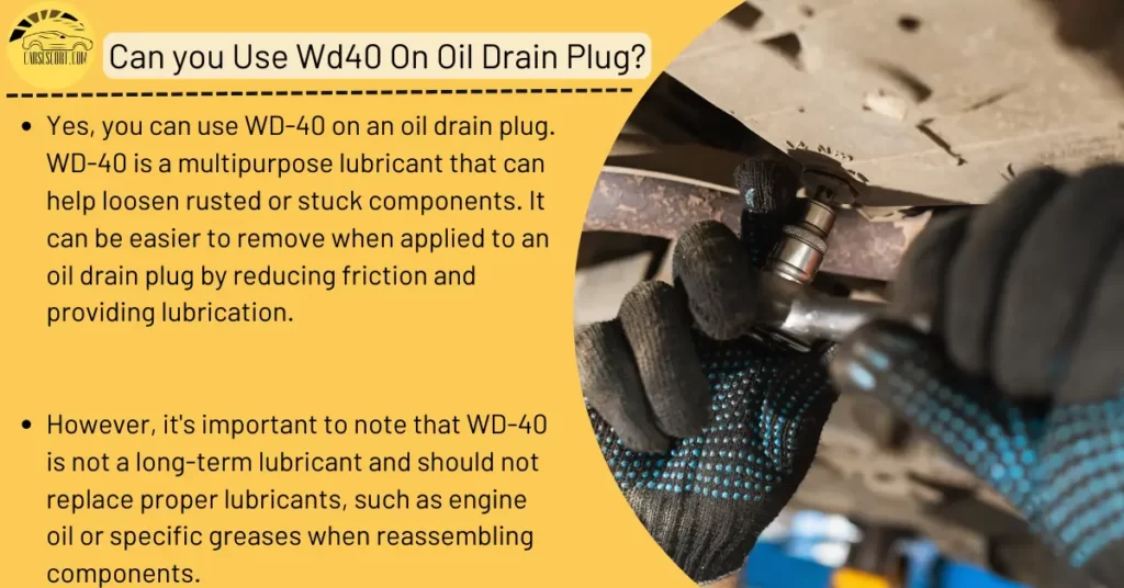 Can you Use WD40 On Oil Drain Plug